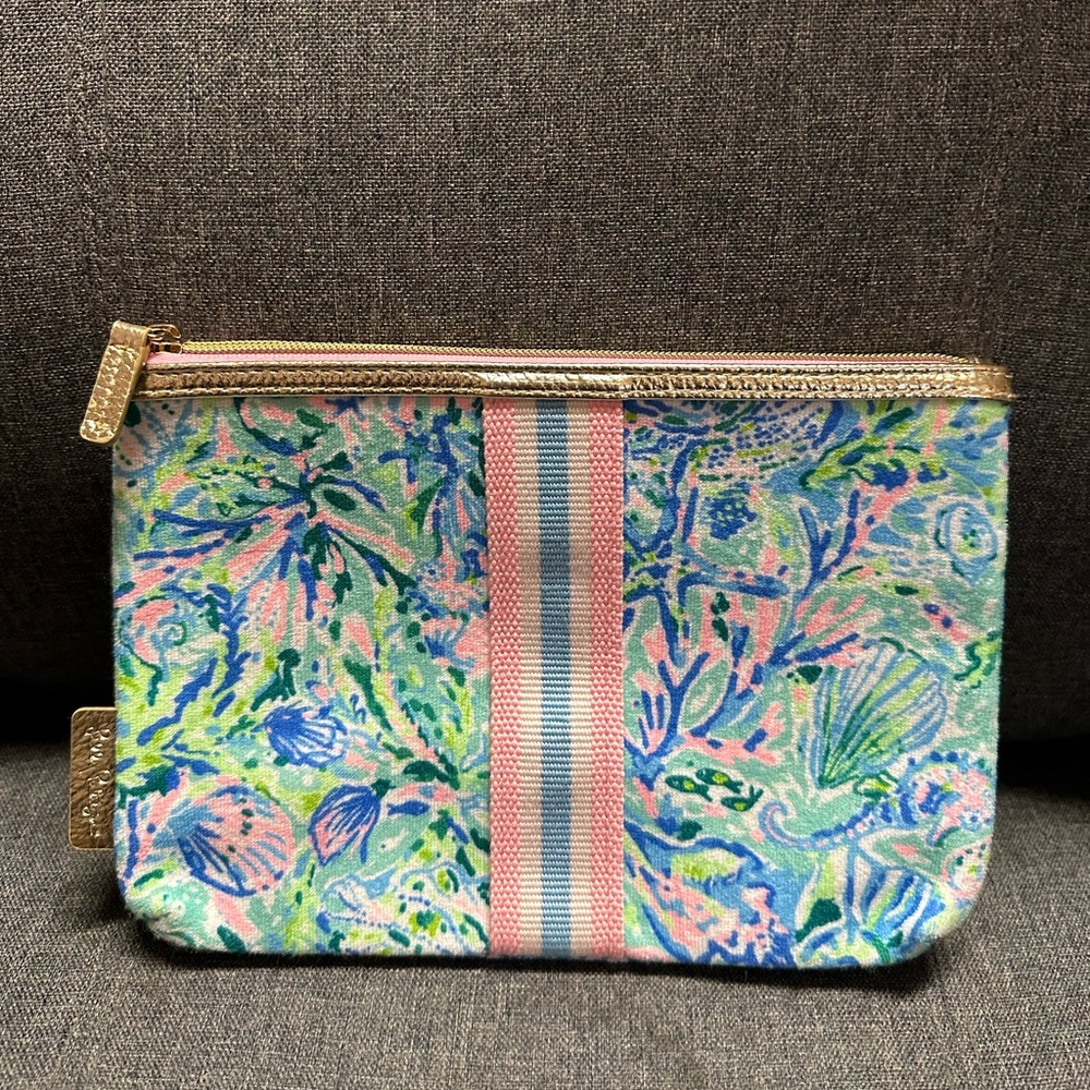 Lilly Pulitzer Soleil It On Me Zipper Pouch in Surf Blue - Picture 7 of 9